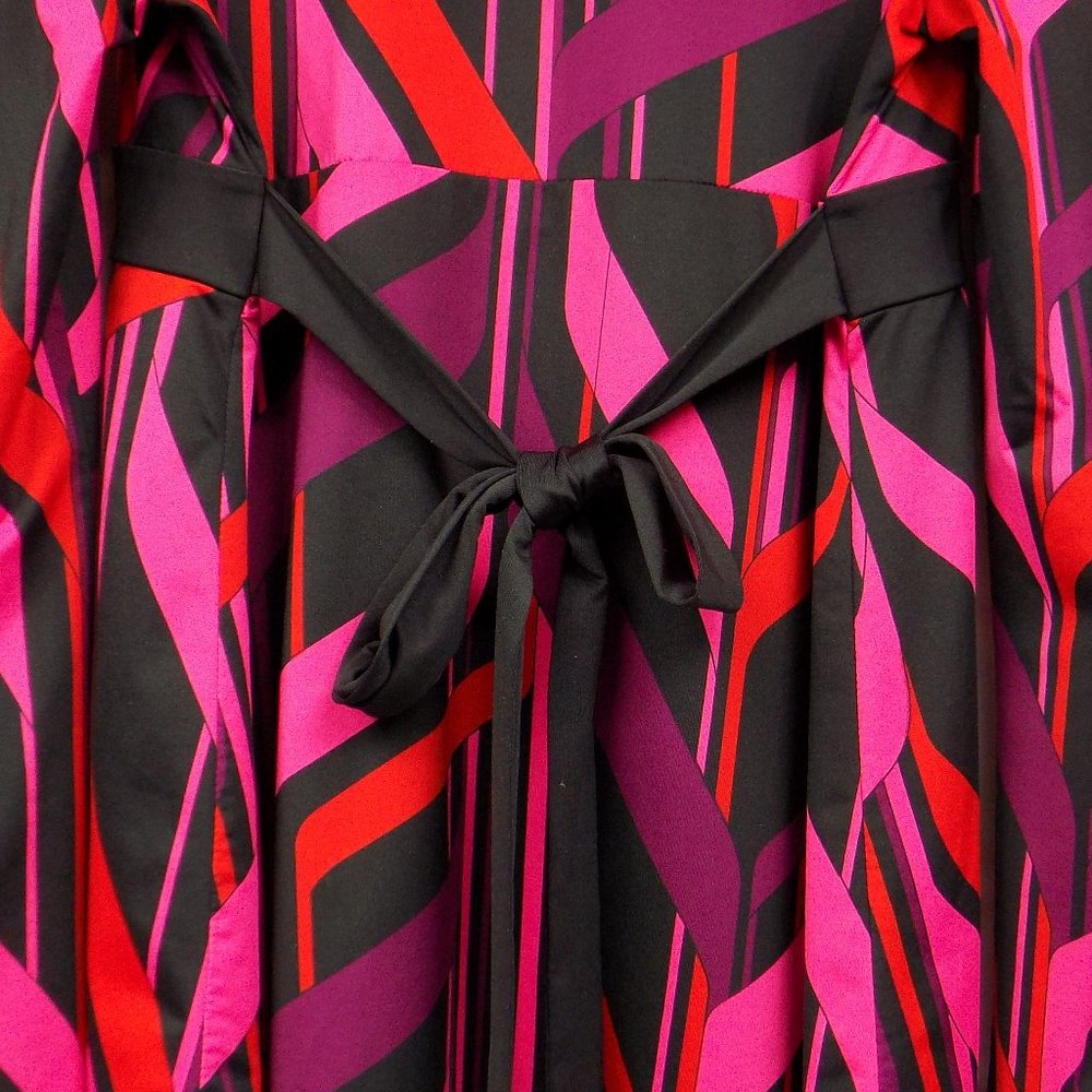 INC International Concepts Long Sleeve Blouse With Attached Belt Back Tie Size L - Picture 5 of 7